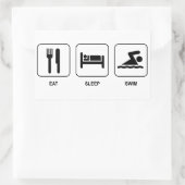 Sticker Rectangulaire Mangez Sleep Swim (Sac)