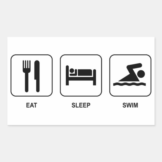 Sticker Rectangulaire Mangez Sleep Swim (Devant)