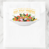 Sticker Rectangulaire Mangez vos Légumes Citer salade fraîche mélange bo (Sac)