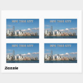 Sticker Rectangulaire Manhattan Skyline (Feuille)