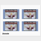 Sticker Rectangulaire Manifestation de Rose blanche (Feuille)