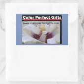 Sticker Rectangulaire Manifestation de Rose blanche (Sac)