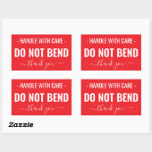 Sticker Rectangulaire Manipulation avec soin - Ne pas plier (Feuille)