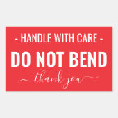 Sticker Rectangulaire Manipuler avec soin - Ne pas plier (Devant)