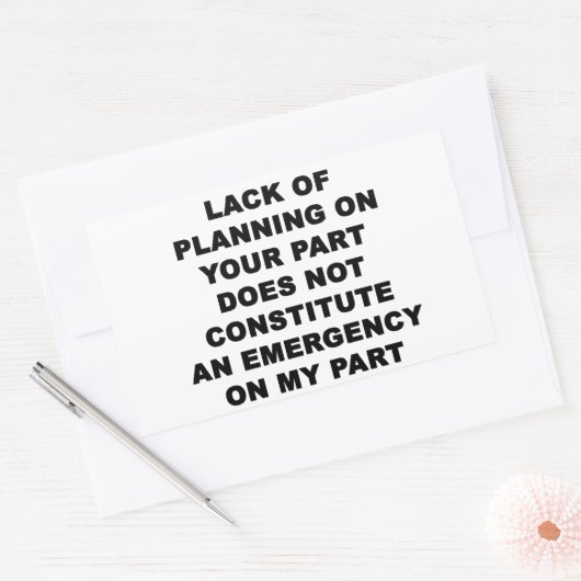 Sticker Rectangulaire Manque de planification (Enveloppe)