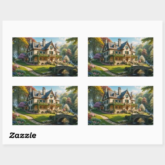 Sticker Rectangulaire Mansion du moment parfait capturé (Feuille)