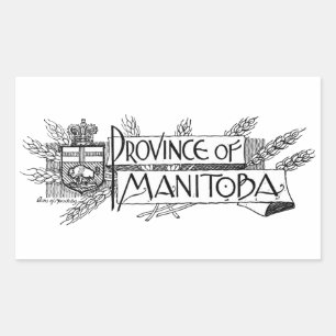 Sticker Rectangulaire Manteau de Manitoba des bras vintage