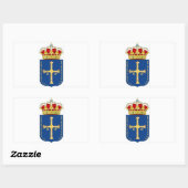 Sticker Rectangulaire Manteau des Asturies des bras (Espagne) (Feuille)