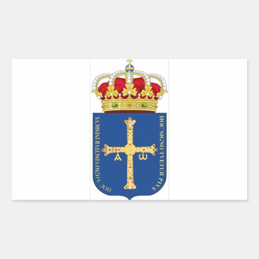 Sticker Rectangulaire Manteau des Asturies des bras (Espagne) (Devant)