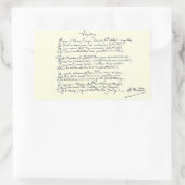 Sticker Rectangulaire manuscrit autographe de Voyelles (Rimbaud) (Sac)