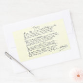 Sticker Rectangulaire manuscrit autographe de Voyelles (Rimbaud) (Enveloppe)