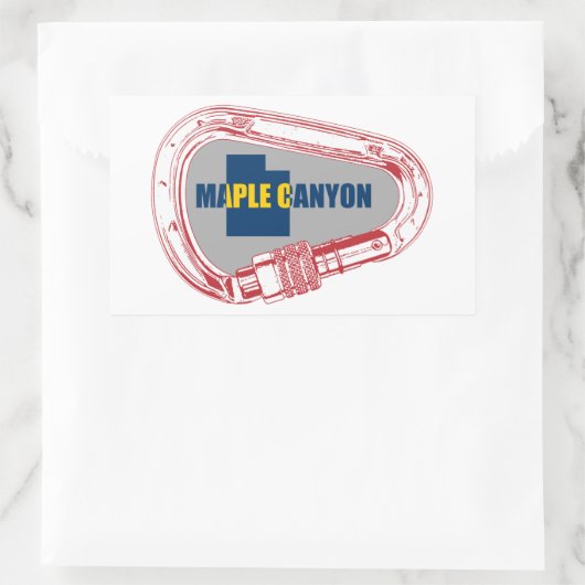 Sticker Rectangulaire Maple Canyon Escalade Carabiner (Sac)