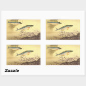 Sticker Rectangulaire Maquereau Poisson nager dans l'océan (Feuille)