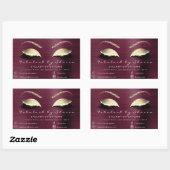 Sticker Rectangulaire Maquillage Beauté Salon Bourgogne Adress Luxe (Feuille)
