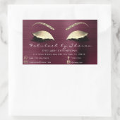 Sticker Rectangulaire Maquillage Beauté Salon Bourgogne Adress Luxe (Sac)