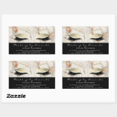 Sticker Rectangulaire Maquillage Eyelash RSVP Coral Marbre Rose or Parti (Feuille)