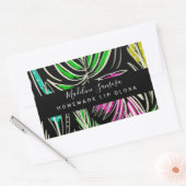 Sticker Rectangulaire Maquillage Lipgloss Bright Jungle Doodles Noir (Enveloppe)