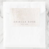 Sticker Rectangulaire Marbre blanc brossé simple et élégant professionne (Sac)