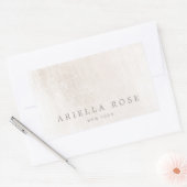 Sticker Rectangulaire Marbre blanc brossé simple et élégant professionne (Enveloppe)