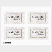 Sticker Rectangulaire Marbre rose Iridescente (Feuille)