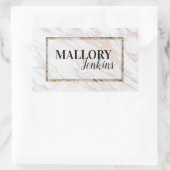 Sticker Rectangulaire Marbre rose Iridescente (Sac)