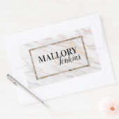 Sticker Rectangulaire Marbre rose Iridescente (Enveloppe)