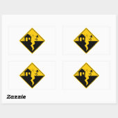 Sticker Rectangulaire Marchandises et vêtements d'avertissement de séism (Feuille)
