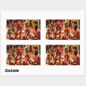 Sticker Rectangulaire Marché de Noël pendre Baubles Nuremberg (Feuille)
