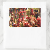 Sticker Rectangulaire Marché de Noël pendre Baubles Nuremberg (Sac)