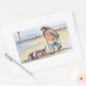 Sticker Rectangulaire Marcher le chien - 02 (Enveloppe)