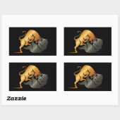 Sticker Rectangulaire Marchés Stocks Bull et Ours sur mesure (Feuille)