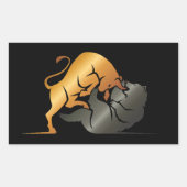Sticker Rectangulaire Marchés Stocks Bull et Ours sur mesure (Devant)