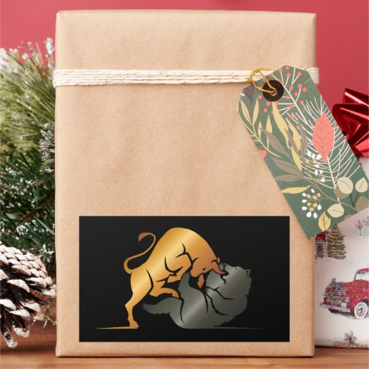 Sticker Rectangulaire Marchés Stocks Bull et Ours sur mesure (vacances)