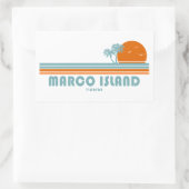 Sticker Rectangulaire Marco Island Floride palmiers solaires (Sac)