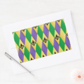 Sticker Rectangulaire Mardi Gras Arlequin Fleur De Lis (Enveloppe)