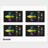 Sticker Rectangulaire Mardi Gras ~ Fleur De Lis (Feuille)