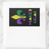 Sticker Rectangulaire Mardi Gras ~ Fleur De Lis (Sac)