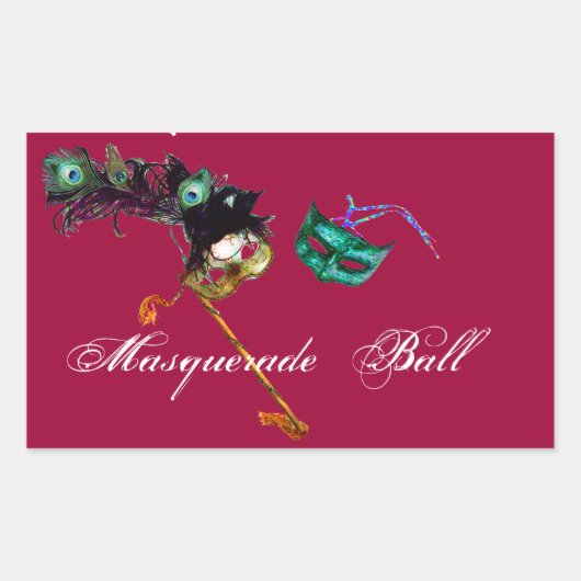 STICKER RECTANGULAIRE MARDI GRAS MASQUERADE (Devant)
