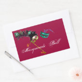 STICKER RECTANGULAIRE MARDI GRAS MASQUERADE (Enveloppe)
