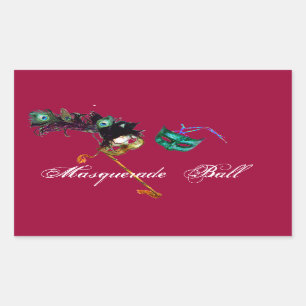 STICKER RECTANGULAIRE MARDI GRAS MASQUERADE