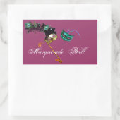 STICKER RECTANGULAIRE MARDI GRAS MASQUERADE (Sac)