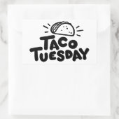 Sticker Rectangulaire Mardi Taco | Célébration | Texte | Drôle (Sac)