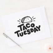 Sticker Rectangulaire Mardi Taco | Célébration | Texte | Drôle (Enveloppe)