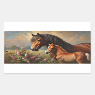 Sticker Rectangulaire Mare de Baie avec une peinture Fleur sauvage de Fo