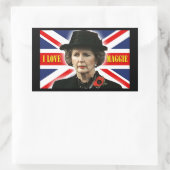 Sticker Rectangulaire Margaret Thatcher I Love Maggie (Sac)