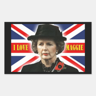 Sticker Rectangulaire Margaret Thatcher I Love Maggie