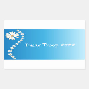 Sticker Rectangulaire Marguerite de fille scout