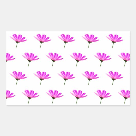 Sticker Rectangulaire Marguerite rose (Devant)