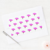Sticker Rectangulaire Marguerite rose (Enveloppe)