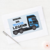 Sticker Rectangulaire Mari Papa Trucker Légende Drôle (Enveloppe)